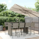 vidaXL 5-piece Garden Bar Set poly rattan grey
