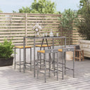 vidaXL 3-Piece Garden Bar Set Poly Rattan and Solid Acacia Wood Black
