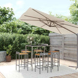 vidaXL 3-Piece Garden Bar Set Poly Rattan and Solid Acacia Wood Black