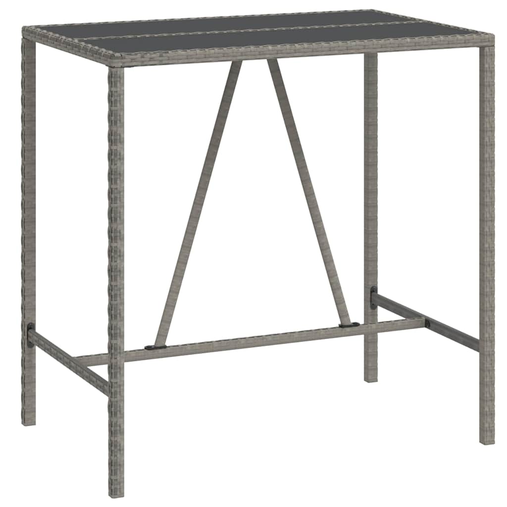 vidaXL 3-Piece Garden Bar Set Poly Rattan and Solid Acacia Wood Black