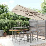 vidaXL 3-Piece Garden Bar Set Poly Rattan and Solid Acacia Wood Black