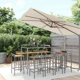 vidaXL 3-Piece Garden Bar Set Poly Rattan and Solid Acacia Wood Black