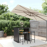 vidaXL 5-piece Garden Bar Set poly rattan and solid acacia wood black