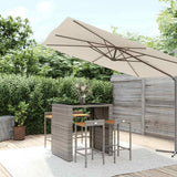 vidaXL 5-piece Garden Bar Set poly rattan and solid acacia wood black