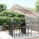 vidaXL 5-piece Garden Bar Set poly rattan and solid acacia wood black