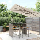vidaXL 5-piece Garden Bar Set poly rattan and solid acacia wood black
