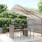 vidaXL 5-piece Garden Bar Set poly rattan and solid acacia wood black
