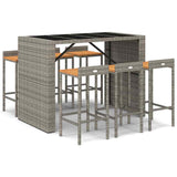 vidaXL 5-piece Garden Bar Set poly rattan and solid acacia wood black