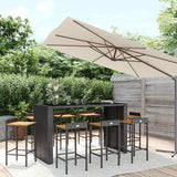 vidaXL 5-piece Garden Bar Set poly rattan and solid acacia wood black