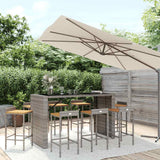 vidaXL 5-piece Garden Bar Set poly rattan and solid acacia wood black