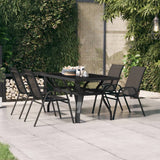 vidaXL Tuintafel 140x70x70 cm staal en glas zwart