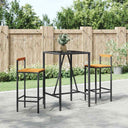 vidaXL 3-Piece Garden Bar Set Poly Rattan and Solid Acacia Wood Black