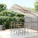 vidaXL 3-Piece Garden Bar Set Poly Rattan and Solid Acacia Wood Black