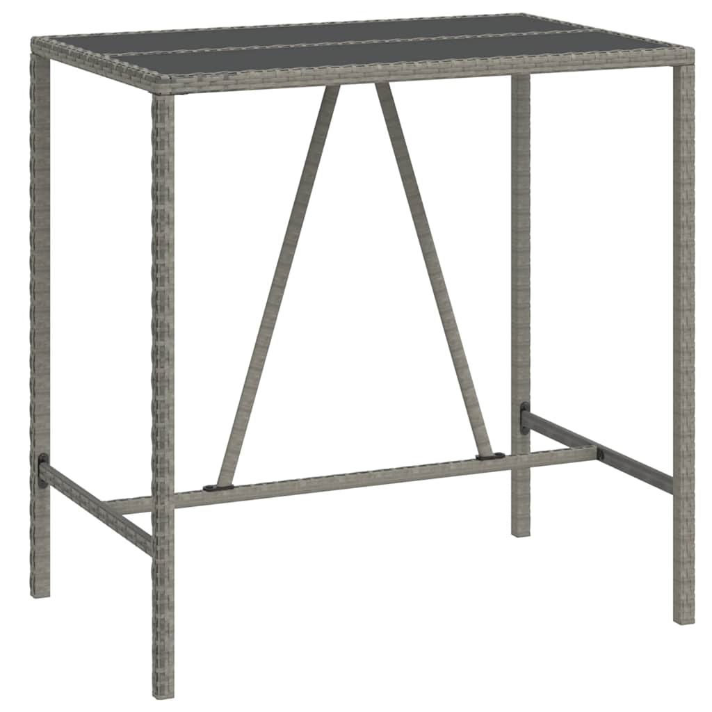 vidaXL 3-Piece Garden Bar Set Poly Rattan and Solid Acacia Wood Black