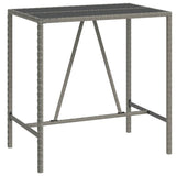 vidaXL 3-Piece Garden Bar Set Poly Rattan and Solid Acacia Wood Black