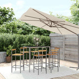 vidaXL 3-Piece Garden Bar Set Poly Rattan and Solid Acacia Wood Black