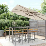 vidaXL 3-Piece Garden Bar Set Poly Rattan and Solid Acacia Wood Black