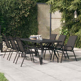 vidaXL Tuintafel 140x70x70 cm staal en glas zwart