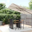 vidaXL 5-piece Garden Bar Set poly rattan and solid acacia wood black