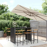 vidaXL 5-piece Garden Bar Set poly rattan and solid acacia wood black