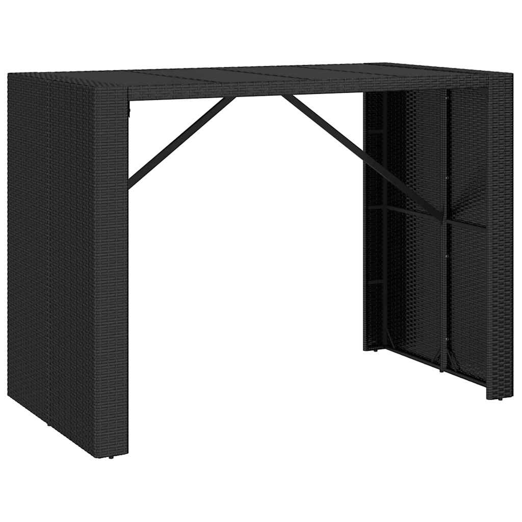 vidaXL 5-piece Garden Bar Set poly rattan and solid acacia wood black
