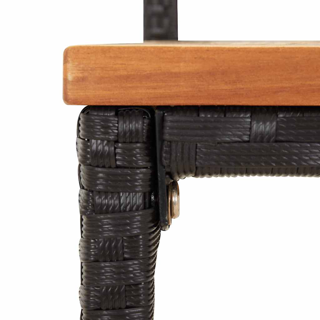 vidaXL 5-piece Garden Bar Set poly rattan and solid acacia wood black