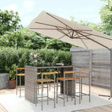 vidaXL 5-piece Garden Bar Set poly rattan and solid acacia wood black