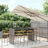 vidaXL 5-piece Garden Bar Set poly rattan and solid acacia wood black