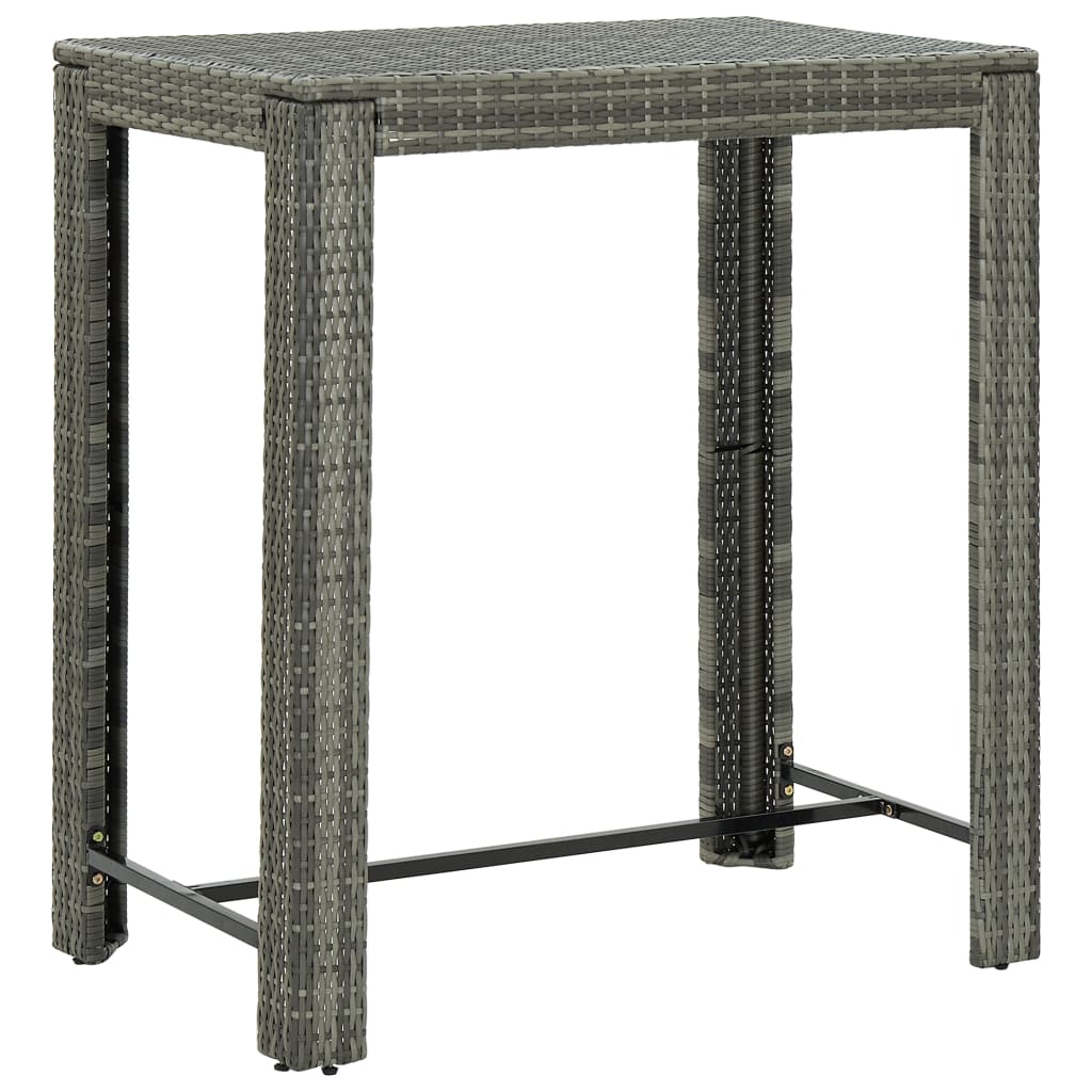 vidaXL 3-delige Tuinbarset poly rattan en massief acaciahout zwart