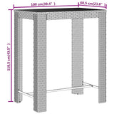 vidaXL 3-delige Tuinbarset poly rattan en massief acaciahout zwart