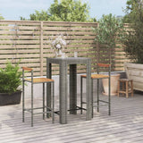 vidaXL 3-Piece Garden Bar Set Poly Rattan and Solid Acacia Wood Black