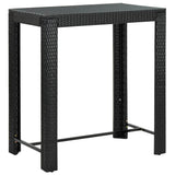 vidaXL 3-Piece Garden Bar Set Poly Rattan and Solid Acacia Wood Black