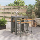 vidaXL 3-Piece Garden Bar Set Poly Rattan and Solid Acacia Wood Black