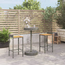 vidaXL 3-piece Garden Bar Set poly rattan and solid acacia wood black
