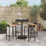 vidaXL 3-piece Garden Bar Set poly rattan and solid acacia wood black