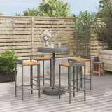 vidaXL 3-piece Garden Bar Set poly rattan and solid acacia wood black