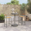vidaXL 3-Piece Garden Bar Set Poly Rattan and Solid Acacia Wood Black