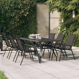 vidaXL Tuintafel 140x70x70 cm staal en glas zwart