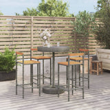 vidaXL 3-Piece Garden Bar Set Poly Rattan and Solid Acacia Wood Black