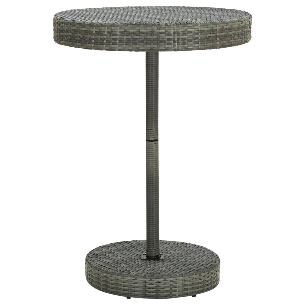 vidaXL 3-Piece Garden Bar Set Poly Rattan and Solid Acacia Wood Black