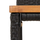 vidaXL 3-Piece Garden Bar Set Poly Rattan and Solid Acacia Wood Black