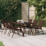vidaXL Tuintafel 140x70x70 cm staal en glas zwart