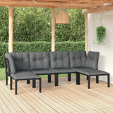 vidaXL 6-Piece Lounge Set Poly Rattan Black and Grey