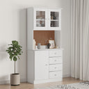 vidaXL Hoge kast ALTA 77x35x165 cm massief grenenhout wit