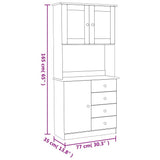 vidaXL Hoge kast ALTA 77x35x165 cm massief grenenhout wit