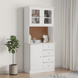 vidaXL Hoge kast ALTA 77x35x165 cm massief grenenhout wit