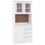 vidaXL Hoge kast ALTA 77x35x165 cm massief grenenhout wit