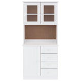 vidaXL Hoge kast ALTA 77x35x165 cm massief grenenhout wit