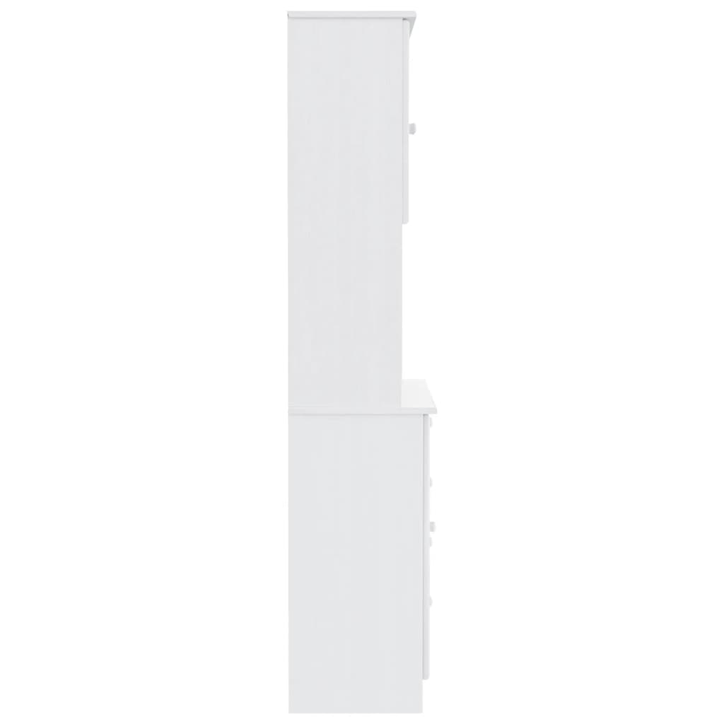 vidaXL Hoge kast ALTA 77x35x165 cm massief grenenhout wit