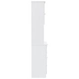 vidaXL Hoge kast ALTA 77x35x165 cm massief grenenhout wit